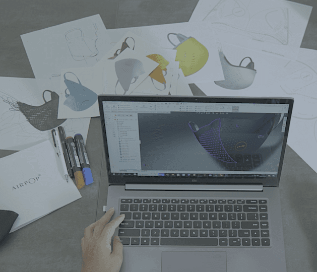 AirPop design evolution showing the progression from early prototypes to the current Light SE