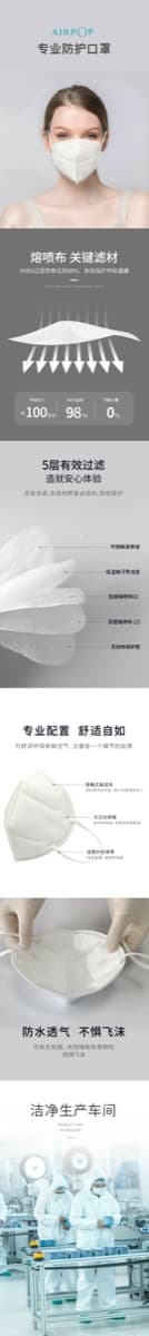 传统折叠式口罩与AirPop 3D结构的对比