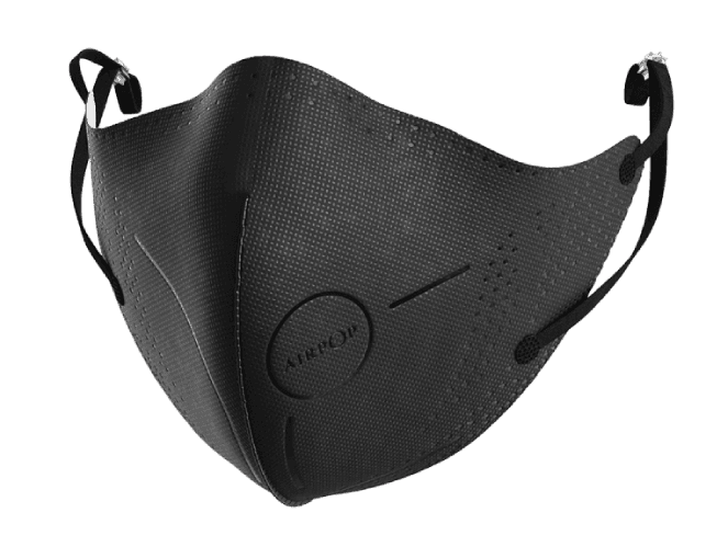 Mascarilla AirPop Light SE en blanco mostrando el perfil 3D Aerodome