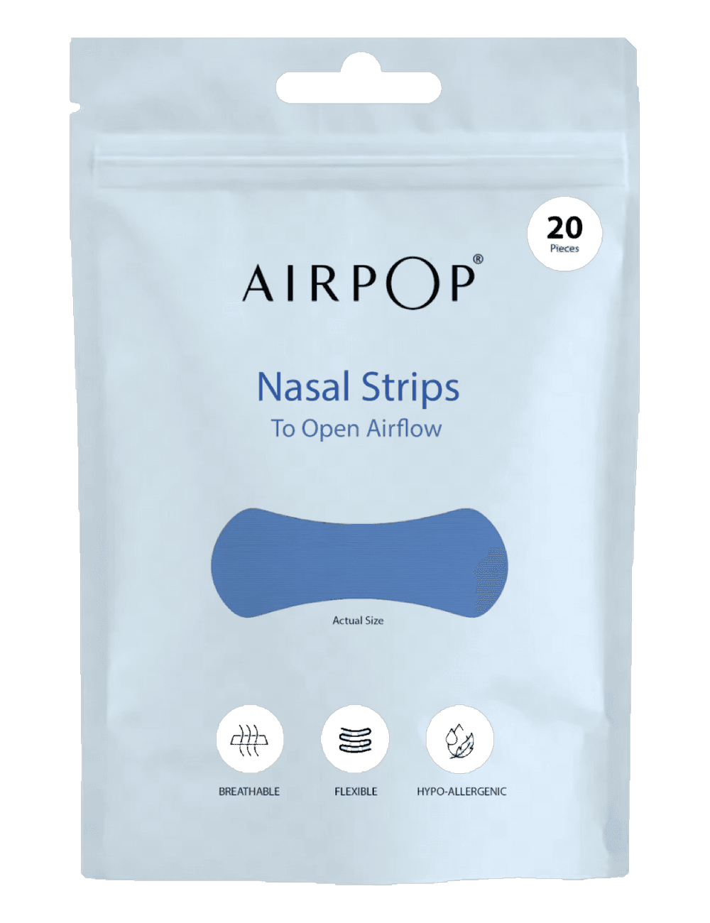AirPop Flow nasal strips — 20-piece resealable pouch